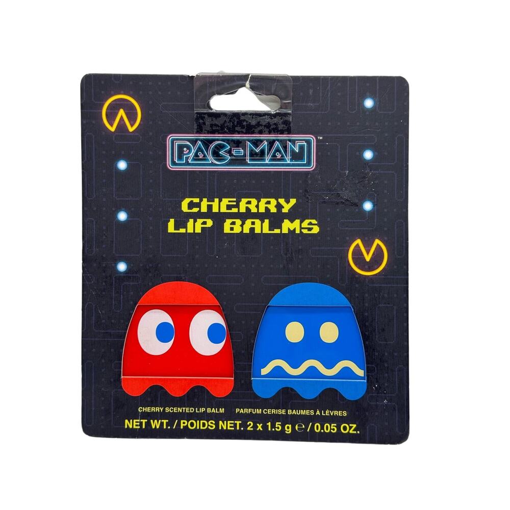 Pac-Man Cherry Scented Lip Balms Chapstick by Paladone BNIP RD DESC!!